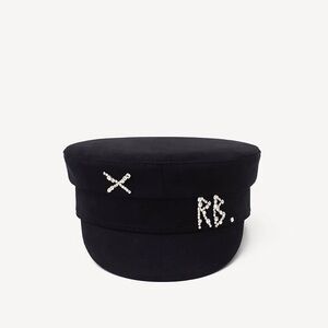 Black Embellished Women's Hat (RUSLAN BAGINSKIY)